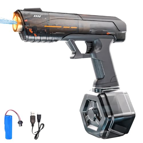 Wasserpistole Elektrisch, Automatische Wasserpistole mit Großer Kapazität Wasserpistole Erwachsene Wasserspritzpistole Elektrisch 28-32 Ft Wasserspielzeug Pool Spielzeug für Kinder (Schwarz) von Nexoria