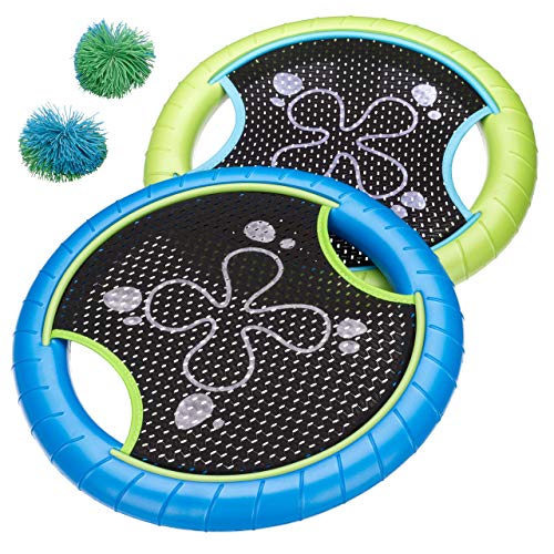 Nexos Trading Beachball Wurfspiel für Kinder 2 Frisbees mit 2 Wuschelbällen Gartenspiel Outdoor Klettball Catchball Strandspielzeug 4 teilig Nexos Trading Beachball Wurfspiel für Kinder 2 Frisbees mit 2 Wuschelbällen Gartenspiel Outdoor Klettball Catchball Strandspielzeug 4 teilig von Nexos Trading