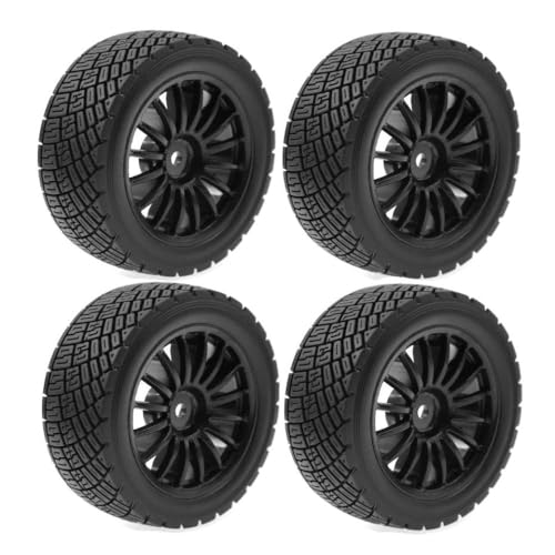 12 mm Sechskant 1 10 Skala Flat Tire Rad Felgen und Reifen Einstellen mit 1 10 RC -Buggy -Cars -Teilen für 12 -mm -Hex -Hub -Modelle kompatibel(4pcs Black) von NexusDrive