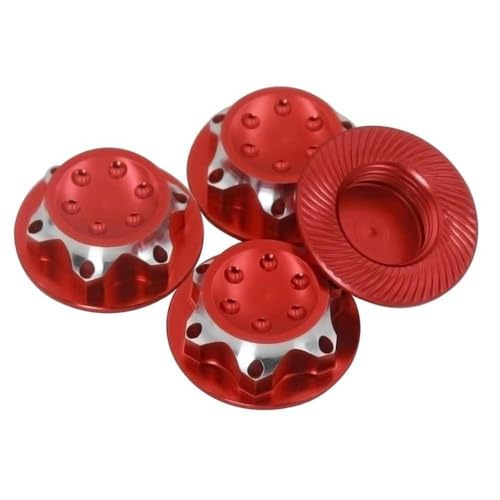 17 mm Sechskantmutter Aluminiumrad -Hub -Hub -Abdeckung Antidust -Abdeckung für 1 8 Skala RC Model Auto Anti -Skid -Rad -Wheelabdeckung, die mit verschiedenen RC -Autos kompatibel ist(Red 4pcs) von NexusDrive