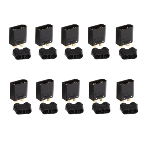 90 Stück RC -Ebenen -Teile Lipo -Anschluss Männlicher und weiblicher plattierter Stecker mit Hülle Aperation Connecteur Count90H Count90 kompatibel mit Drohnenzubehör Black 10 Pack(10pcs male) von NexusDrive