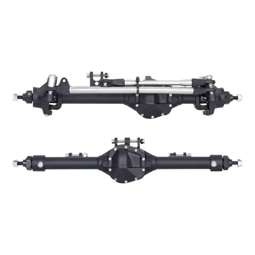 NexusDrive 1/10 RC Crawler Aluminium EIN Stück Achse vorne Heck -Offset gerade kompatibel mit VS4 10 Rock Trucks und ähnlichen Modellen(Front Rear Black) von NexusDrive