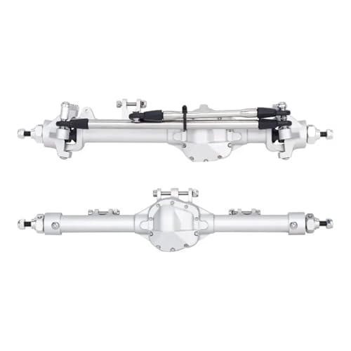 NexusDrive 1/10 RC Crawler Aluminium EIN Stück Achse vorne Heck -Offset gerade kompatibel mit VS4 10 Rock Trucks und ähnlichen Modellen(Front Rear Silver) von NexusDrive