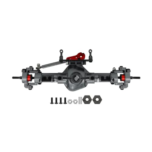 NexusDrive 1/10 Skala RC Rock Crawler Car Metal Metall Vordere Hinterachse -Upgrade -Teil mit Servohalterung mit 1 10 Scale Off Road Fernbedienungsfahrzeugen kompatibel(FR) von NexusDrive