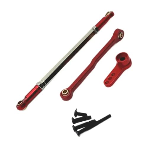 NexusDrive 1/12 Skala RC Car Lenering Link Stange Servo Fixed Pull Rod Servo Arm Metal Upgrade Teil kompatibel mit MN168 MN82 MN78 D96 MN99S -Modelle(Red) von NexusDrive