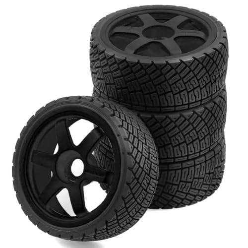 NexusDrive 1/7 1/8 Skalen -RC -Autorreifen und Felgen Set 100 mm OD 40 mm breit 17mm Sechskant Unbeschwerte Räder Mit 1 7 Skala -Off -Straße RC -Fahrzeugen und 1 8 -Skala -RC -Autos kompatibel(Black) von NexusDrive
