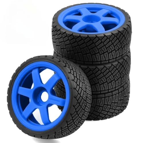 NexusDrive 1/7 1/8 Skalen -RC -Autorreifen und Felgen Set 100 mm OD 40 mm breit 17mm Sechskant Unbeschwerte Räder Mit 1 7 Skala -Off -Straße RC -Fahrzeugen und 1 8 -Skala -RC -Autos kompatibel(Blue) von NexusDrive