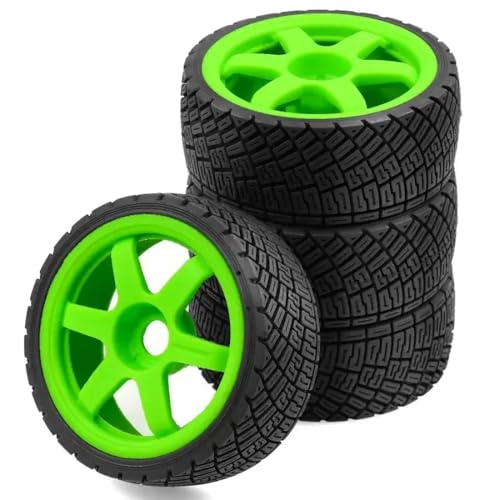 NexusDrive 1/7 1/8 Skalen -RC -Autorreifen und Felgen Set 100 mm OD 40 mm breit 17mm Sechskant Unbeschwerte Räder Mit 1 7 Skala -Off -Straße RC -Fahrzeugen und 1 8 -Skala -RC -Autos kompatibel(Green) von NexusDrive