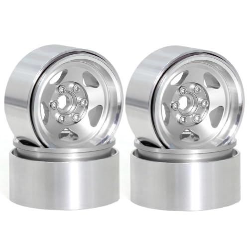 NexusDrive 1,9 Zoll Beadlock RC Rad Rims 4pcs Set kompatibel mit 1 10 -Skala -RC -Crawler -Modellen wie II 90046 und III AXI03007(4pc White) von NexusDrive