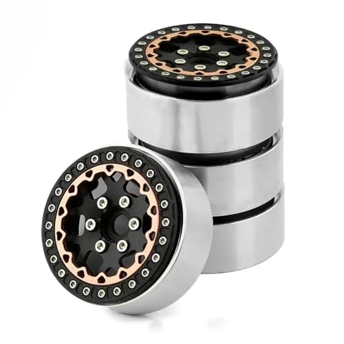 NexusDrive 1 10 RC Crawler Car Ersatzteil 1,9 Zoll Metallkugellager -Rad Hub Rand, kompatibel mit AXI03006 und ähnlich 1 10 Skala -Fahrzeugen GRT 86181 von RUITAI(Black) von NexusDrive