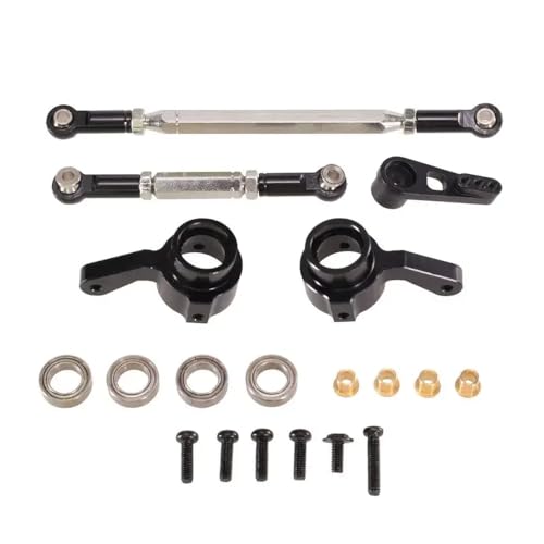 NexusDrive 1 12 Skala Mn82 Mn78 D91 Mn99S RC -Autoteile Metalllenker Lenkstab Servo Arm Lenkungstasse kompatibel mit Fernbedienungsfahrzeugen(Black) von NexusDrive