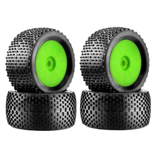 NexusDrive 1 8 skalieren Off -Straßenreifen 140 -mm -Rad mit 17 -mm -Hex -Hub -Kompatibel mit 1 8 RC -Buggy- und Rennwagenmodellen(4pcs Green) von NexusDrive