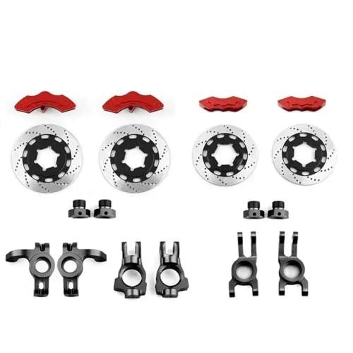 NexusDrive 1 Set Disc Bremsconta -Upgrade -Teile, die mit 1/7 -Skala -RC -Cars -Anpassungsmodellen wie KM Raytheon C3 E8414 E8415 kompatibel sind(Red Black) von NexusDrive