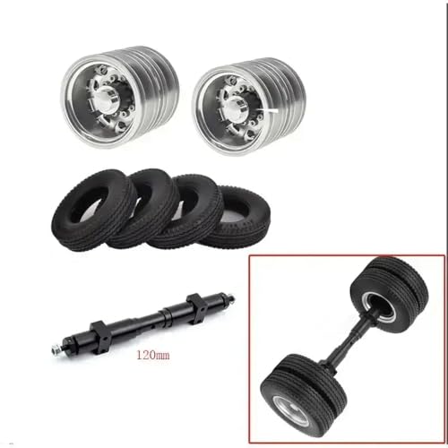 NexusDrive 10 Lochrad-Hub für 1/14 Skala-Anhänger Nicht betriebene Hinterachse DIY-Ersatzteile, die mit verschiedenen Modellanhängern kompatibel sind(120mm) von NexusDrive