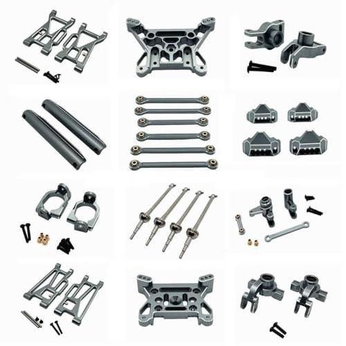 NexusDrive 10208 V1 V2 Metalllenker Lenkung Cup Hub Link -Stange Set kompatibel mit RC -Autos Schwung Arm Drive Welle Stoßturm Upgrade Teile(Grey) von NexusDrive