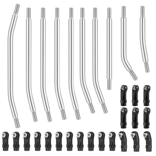 NexusDrive 10pcs Edelstahl -Federung Links Stangenlenker Lenkungsbindungssatz kompatibel mit 1 10 -Skala RC -Autos Aufstieg Fusionsmodelle Ersatzteile Teile von NexusDrive