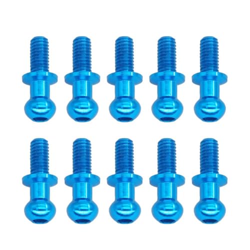 NexusDrive 10pcs M3 Metall -Hex -Kugelkopfschrauben mit 1 10 -Skala -RC -Drift -Autos wie TT01 TT02 D5 Universal Ersatzteile Blau kompatibel(Blue) von NexusDrive