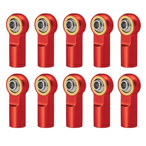 NexusDrive 10pcs Metall M3 M4 Link Spurstange Endkugelgelenke kompatibel mit 1 10 -Skala -RC -Models Cars Boote Flugzeuge DIY -Teile passt zu CC01 -Chassis(M4 Red) von NexusDrive