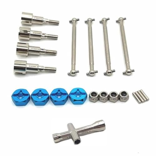NexusDrive 12 mm Sechskant Metallantriebswellen -Upgrade -Teil kompatibel mit 16101 16102 16103 16106 16201 Q130A Q130B Q141 Q117 1 16 Skala RC -Auto(Blue) von NexusDrive