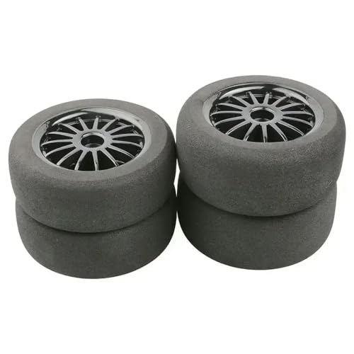 NexusDrive 12 mm Sechskant RC -Autoräder und Reifen 1/10 Skala kompatibel mit 144001 124019 12428 124017 Modelle(Black) von NexusDrive