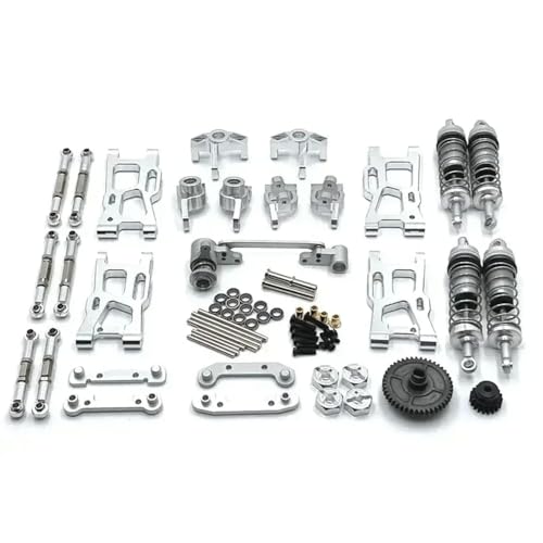 NexusDrive 124007 124017 124019 144001 RIAARIO XDKJ-001 XDKJ-006 AM-X12 RC CAR Upgrade Teile Metallmodifikationen Zubehör kompatibel mit verschiedenen Fernbedienungsfahrzeugen(Silver) von NexusDrive