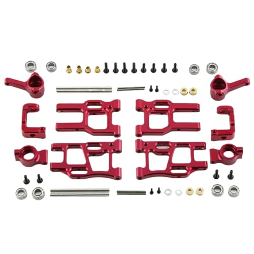 NexusDrive 1Set Metalllenker Lenkungspokal für 1/10 Skala 4WD RC Racing Buggy Auto kompatibel mit PTG-2-Modellen Rotes hintere Upgrade Teile DIY-Zubehör(Red) von NexusDrive