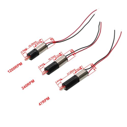 NexusDrive 1pcs 6mm Planetary Getriebe Reduzierradmotor 47 240 1200 U/min Coreless Reduktion Motor kompatibel mit DIY -Roboterprojekten Fingerabdrucksperrsysteme(1200RPM) von NexusDrive