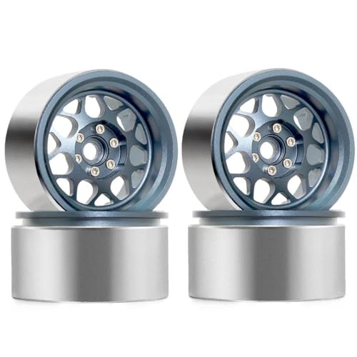 NexusDrive 2,2 Zoll Metall Beadlock Wheel Rims mit 12 -mm -Hex -Hub -Kompatibel mit 1 10 -Skala -RC -Crawler -Autos wie RR10 Wraith 90048 und TRX 6(4pcs Titanium) von NexusDrive