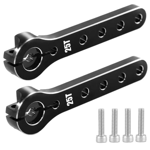 NexusDrive 2pcs 25t Servo Horn 56 mm Metall 25 Zähneverlängerung Arm kompatibel mit RC -Servolenkung für 100 Balsa Flugzeuge Hubschrauber- und Automodelle(Black 2pc) von NexusDrive