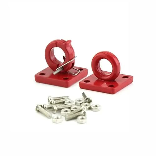 NexusDrive 2pcs Red D-Ring Towhaken Metall Stoßfänger Upgrade-Teile für 1 10 Skala RC Crawler Car kompatibel mit 90046 Modell(Red) von NexusDrive