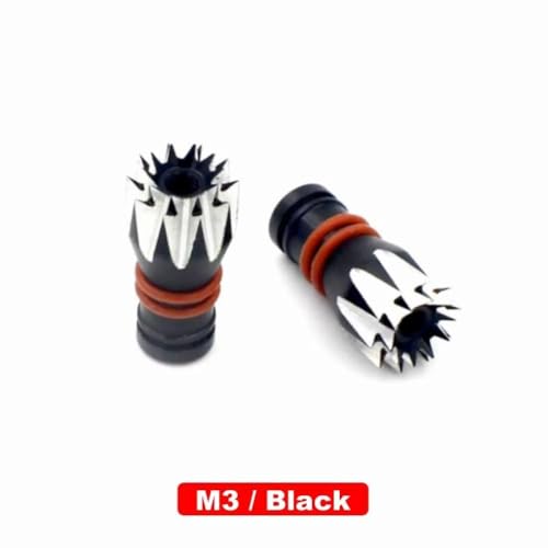 NexusDrive 3D-Metall-Rutsch-Rocker-Kopf-Daumenstab-Stick-Enden für M3 M4 RC-Sender kompatibel mit X-Lite-Futaba JR Radiolink WFLY und ähnlichen RC-Radiocontrollern(M3 Black 2PCS) von NexusDrive