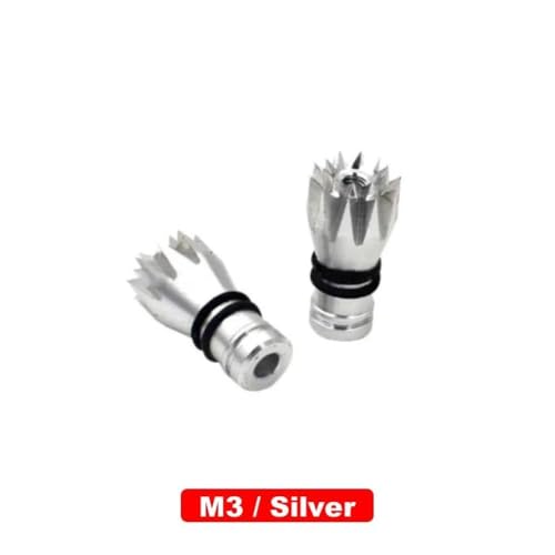 NexusDrive 3D-Metall-Rutsch-Rocker-Kopf-Daumenstab-Stick-Enden für M3 M4 RC-Sender kompatibel mit X-Lite-Futaba JR Radiolink WFLY und ähnlichen RC-Radiocontrollern(M3 Silver 2PCS) von NexusDrive