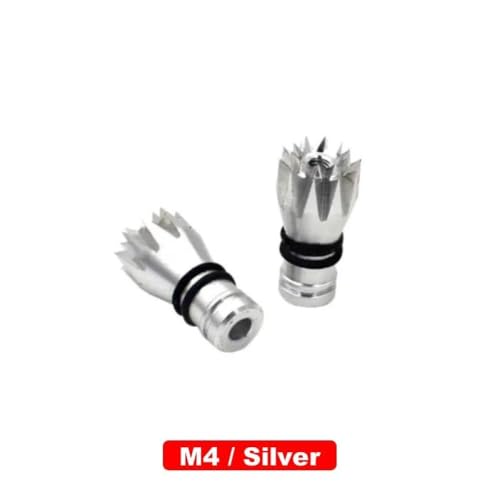NexusDrive 3D-Metall-Rutsch-Rocker-Kopf-Daumenstab-Stick-Enden für M3 M4 RC-Sender kompatibel mit X-Lite-Futaba JR Radiolink WFLY und ähnlichen RC-Radiocontrollern(M4 Silver 2PCS) von NexusDrive