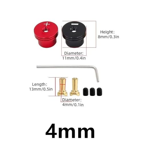 NexusDrive 4,0 mm 5,0 mm Messing Bananen -Bananen -Steckeranschluss mit Metallkühlkörper kompatibel mit verschiedenen RC -Autos und -Modellen(4mm) von NexusDrive