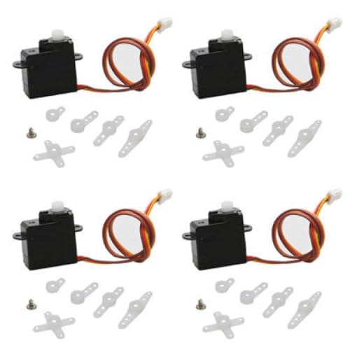 NexusDrive 4PCS 2G Digitales Servo für RC -Flugzeugkamera Lenkungskontrolle kompatibel mit Standard -RC -Modellen 3.7 V 5 V mit JST -Stecker -Servo -Einstellteilen(JST-1.0mm 3.7V) von NexusDrive
