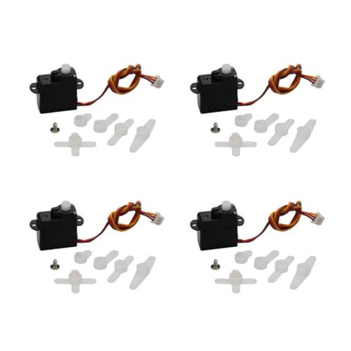 NexusDrive 4PCS 2G Digitales Servo für RC -Flugzeugkamera Lenkungskontrolle kompatibel mit Standard -RC -Modellen 3.7 V 5 V mit JST -Stecker -Servo -Einstellteilen(JST-1.25mm 3.7V) von NexusDrive