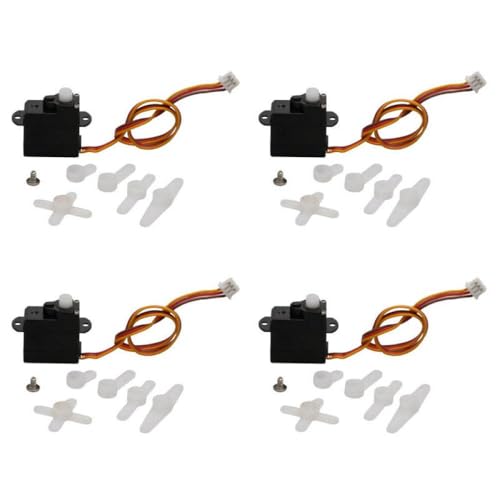 NexusDrive 4PCS 2G Digitales Servo für RC -Flugzeugkamera Lenkungskontrolle kompatibel mit Standard -RC -Modellen 3.7 V 5 V mit JST -Stecker -Servo -Einstellteilen(JST-1.25mm 5V) von NexusDrive