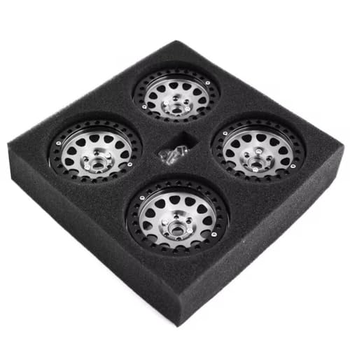 NexusDrive 4PCS Aluminium 2 2 Beadlock -Radfelgen kompatibel mit 1 10 -Skala -RC -Crawler -Cars -Modellen 90046 AXI03007 VS4 10 Gen8(Silvery) von NexusDrive