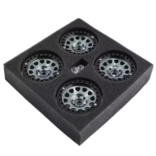 NexusDrive 4PCS Aluminium 2 2 Beadlock -Radfelgen kompatibel mit 1 10 -Skala -RC -Crawler -Cars -Modellen 90046 AXI03007 VS4 10 Gen8(Titanium Color) von NexusDrive