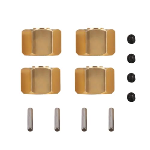 NexusDrive 4PCS Messing Whex Hex Hub 8mm 9mm 10 mm 10 mm für 1 10 Skala RC Crawler Car kompatibel mit 90046 RR10 86100 UTB18 Hochleistungsmetall -Upgrade -Teile(9mm) von NexusDrive