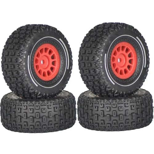 NexusDrive 4PCS Plastic Wheel Tire kompatibel mit 1 14 -Skala -RC -Autos DIY -Upgrade Reparatur Ersatzteile für Off -Straßenfahrzeugmodelle wie Mojave(Red) von NexusDrive