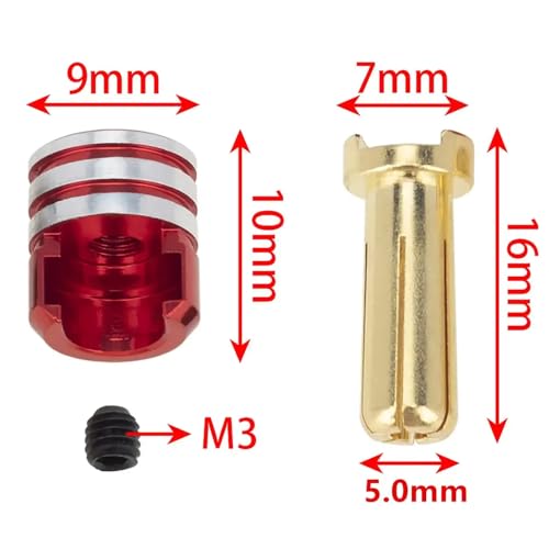NexusDrive 4PCS -Stecker -Set Aluminium -Kühlkörper mit Messingkugeln, die mit RC -Kühlsystemen kompatibel sind(4pcs 5.0mm) von NexusDrive