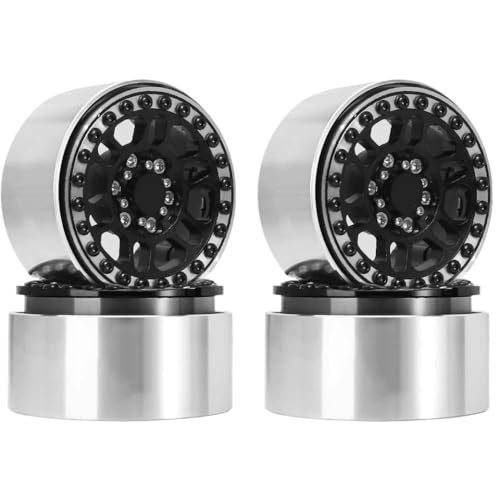 NexusDrive 4pcs 1,9 Aluminium-Beadlock-Räder OD 2,05 "kompatibel mit 1/10 RC-Crawlern, einschließlich Pro II III TRX6 VS4-10 Gen8 Modelle von NexusDrive
