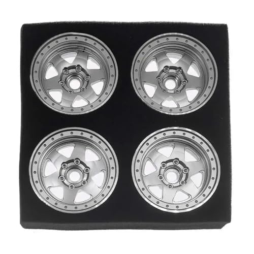 NexusDrive 4pcs 1,9 -Zoll -Offset -8mm -Metallkanzlerrad -Rad Hub Rand kompatibel mit 1 10 -Skala -RC -Auto -Crawler -Modellen III III 90046 AXI03007(Silver) von NexusDrive