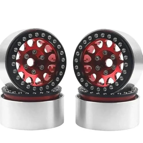 NexusDrive 4pcs 1,9 -Zoll -Perldlock -Rad -Felgen -Hub -Hub -Kompatibel mit 1 10 -Skala -TRX -RC -Auto -Modellen Ersatzteile für Offroad Crawler(Red) von NexusDrive