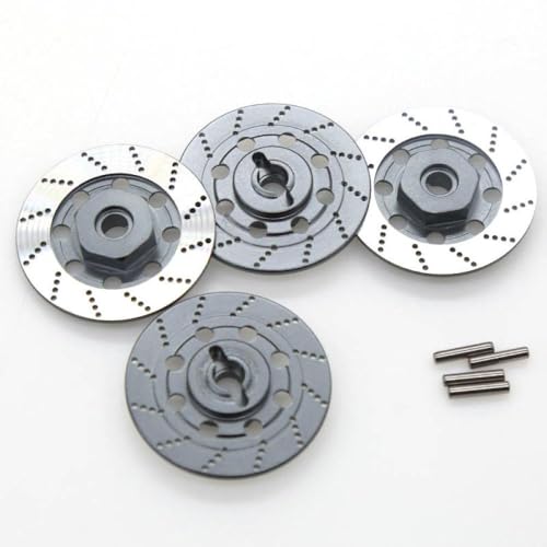 NexusDrive 4pcs 12mm Metallbremsscheibenscheibenrad -Hub -Hub -Adapter -Adapter, kompatibel mit 1 10 -Skala -RC auf Straßenrennen wie TT01 TT02 I 94123 D4 Modelle(Grey) von NexusDrive
