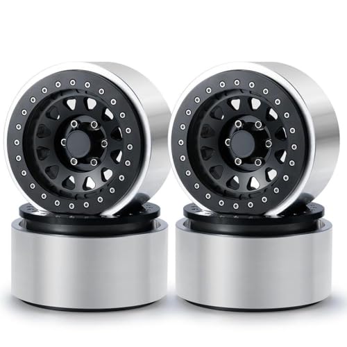 NexusDrive 4pcs 2,9 Zoll Beadlock Wheel Rim Aluminiumrad -Hub -Kompatibil(No.2 Black) von NexusDrive