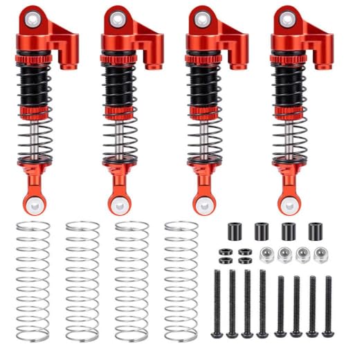 NexusDrive 4pcs 53 mm Aluminium -Stoßdämpfer Öldämpfer kompatibel mit 1 18 -Skala -RC -Crawler -Autos für Aufstieg18 verbesserte Ersatzteile(Style A-Red) von NexusDrive