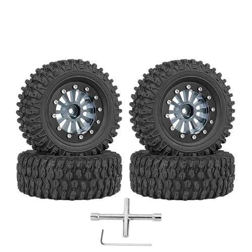NexusDrive 4pcs 65 mm 1,3 -Zoll -Metallkugellagerradreifen mit 1/18 1/24 RC Crawler Cars SCX24 AX24 Upgrade -Teile kompatibel(E) von NexusDrive