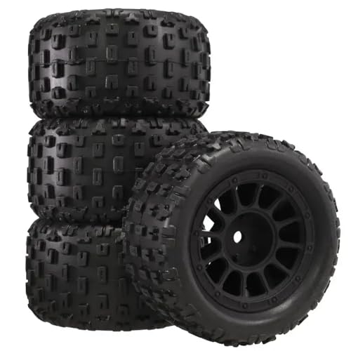 NexusDrive 4pcs 74mm Gummireifen mit 12 mm Sechskant für 1/16 1/18 RC -Autos mit Hyper -Go -Modellen aktualisieren Teilezubehör kompatibel(Black) von NexusDrive